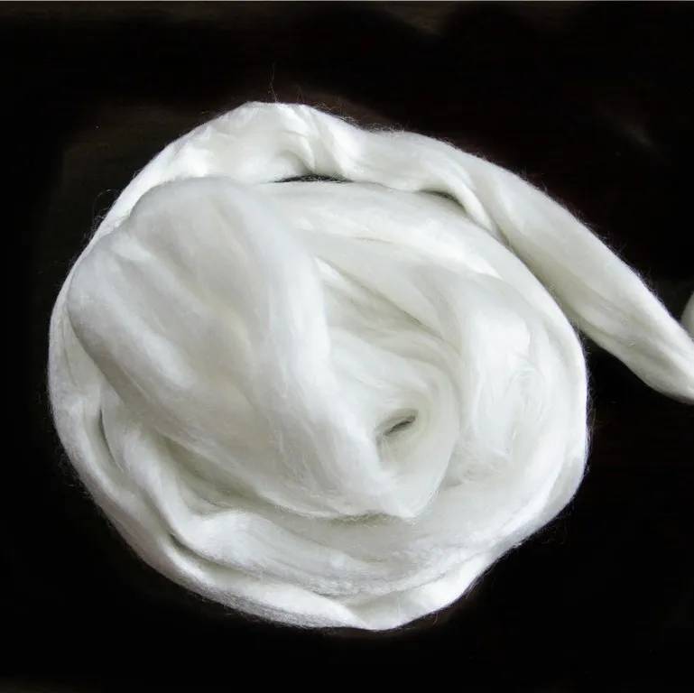 Cationic modified polyester tops 3D*88mm semi-dull raw white